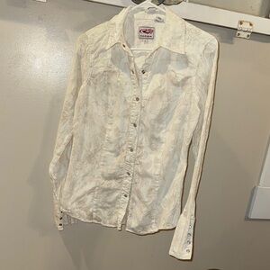 Roper Floral Lace Cream Shirt